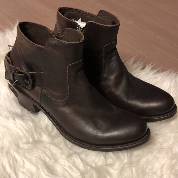 JB Dillion Brown Leather Zip Up Ankle Boots (New) - Picture 4 of 10